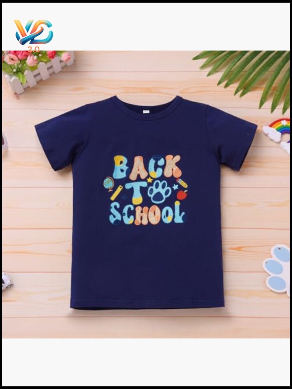 Toddler Boys Back to School Top with Shorts Embroidered School Bus Outfit - Picture 3 of 6